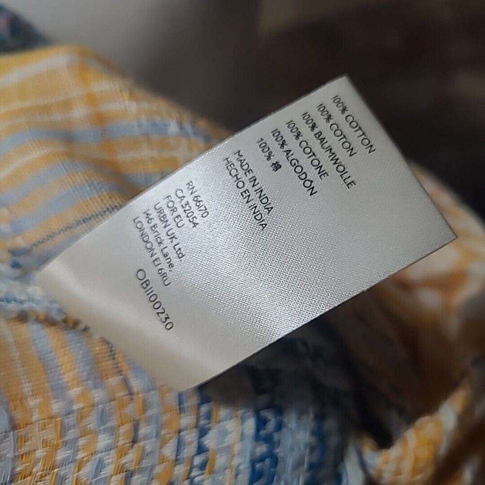Free People Top Maldives Surplice Wrap Cotton Misty Blue Orange Combo Medium - Picture 11 of 11